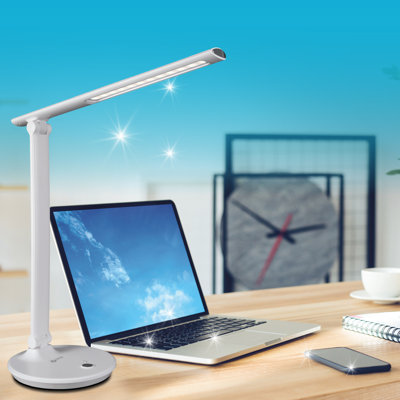OttLite Emerge LED Sanitizing Desk Lamp USB Sanitizes Your Work Space Touch Activated, Flexible Neck