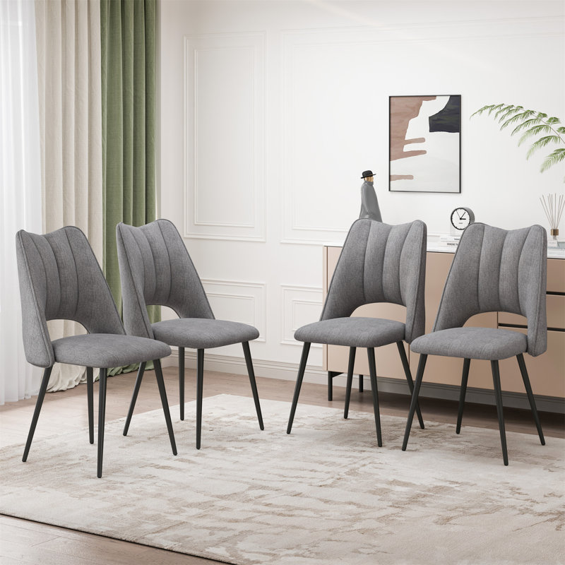 Ensemble de 4 chaises de salle à manger, Gris