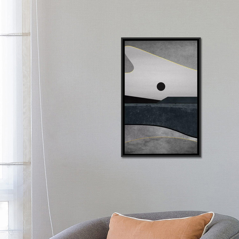 « minimal landscape ix », impression sur toile, H 26 po x l 18 po x P 1,5 po, Toile avec cadre noir, Pas de tapis