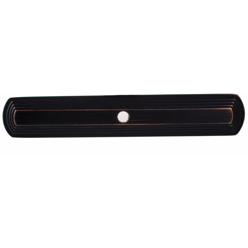 Narrow Rounded Rectangle Cabinet Knob Backplate, Oil Rubbed Bronze