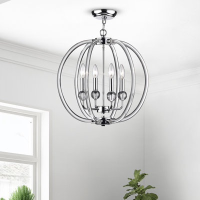 Cardenas 4 - Light Candle Style Globe Chandelier with Crystal Accents -  Rosdorf Park, ROSP6779 45462067