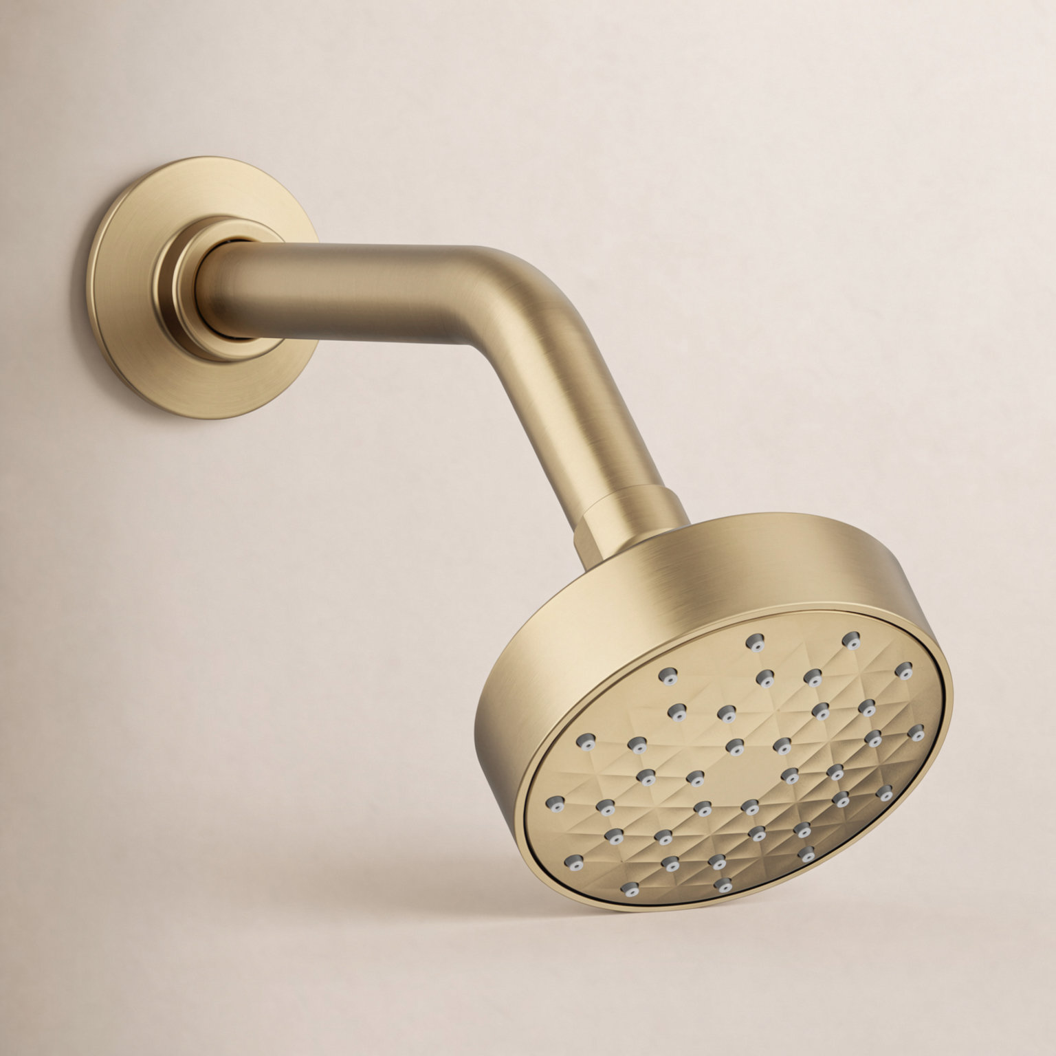 Awaken G90 Single-Function Full/Standard Fixed Shower Head, Vibrant Brushed Moderne Brass,  1.75 GPM