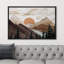 «Western Wood Effect Landscape Rustic Brown Mountain Trees Nature Abstract Farmhouse Wall Decor Room», reproduction d'art sur toile-93388774-93388775