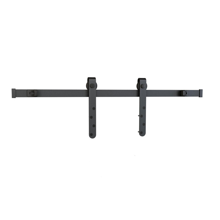 Ensemble de quincaillerie de porte de grange coulissante en acier massif pour portes simples en bois