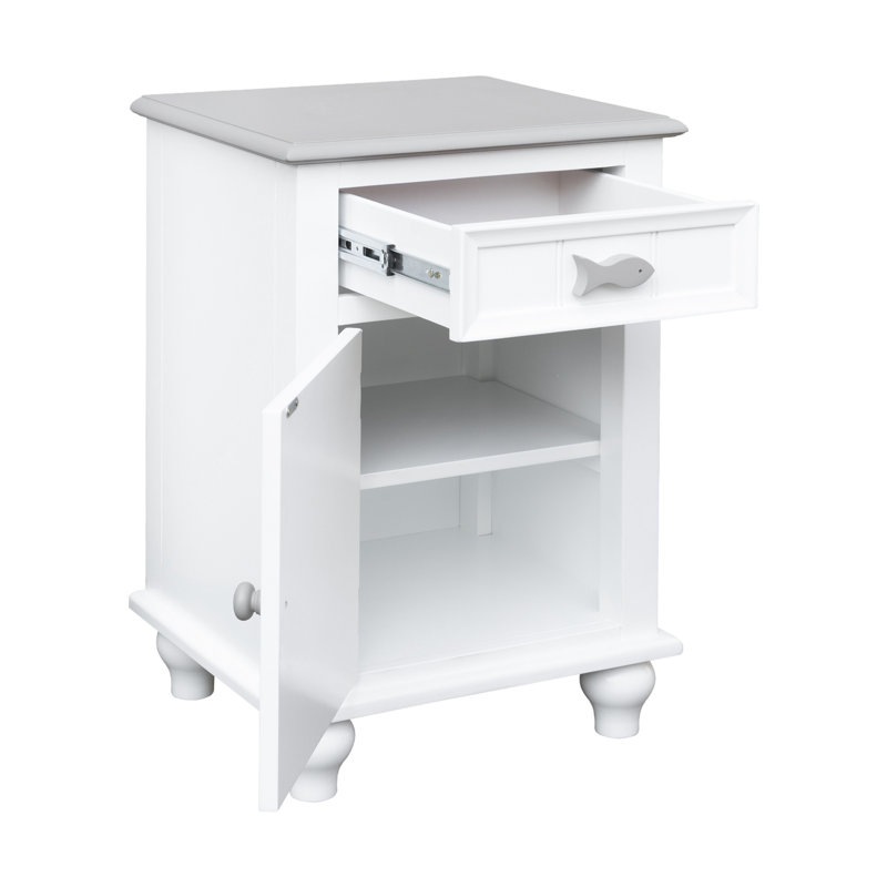 Fishtails Remer Single Drawer Nightstand - Two Tone