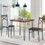 Ensemble de table de salle à manger pour 2, ensemble de table de cuisine 3 pièces avec 2 chaises rembourrées, ensemble de table de cuisine carrée pour petit espace, appartement, salle à manger, brun rétro