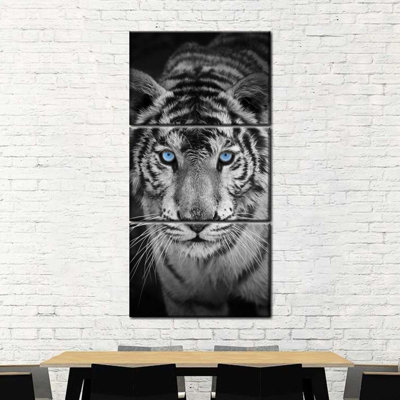 Tigre bleu sur toile, ensemble de 3 pièces