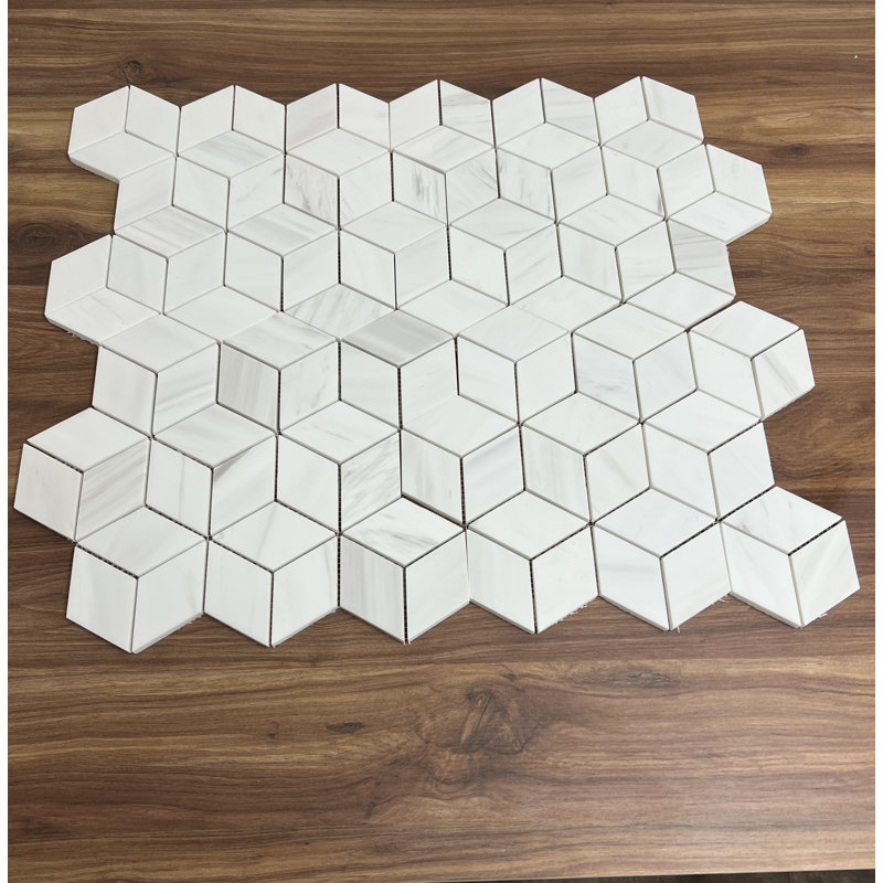 Bianco Dolomite 3D 2" x 3" Natural Stone Mosaic Wall & Floor Tile