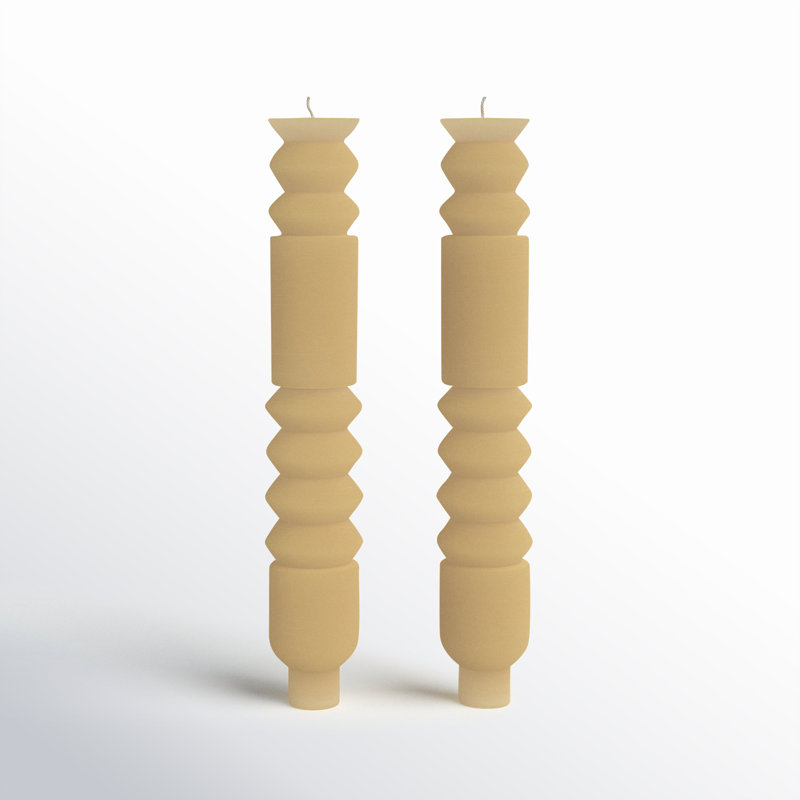 Bougies non parfumées en boîte Artemis, Crème