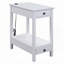 Table d'appoint blanche avec rangement USB