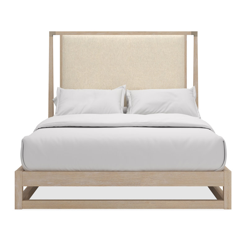 Pinstripe Upholstered Standard Bed, King