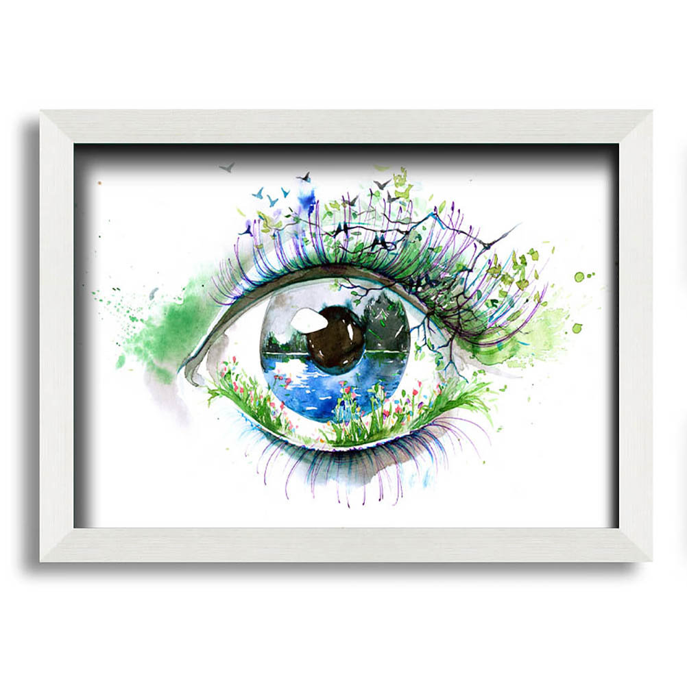 Aquarell Natur Auge Gerahmter Druck Wandkunst