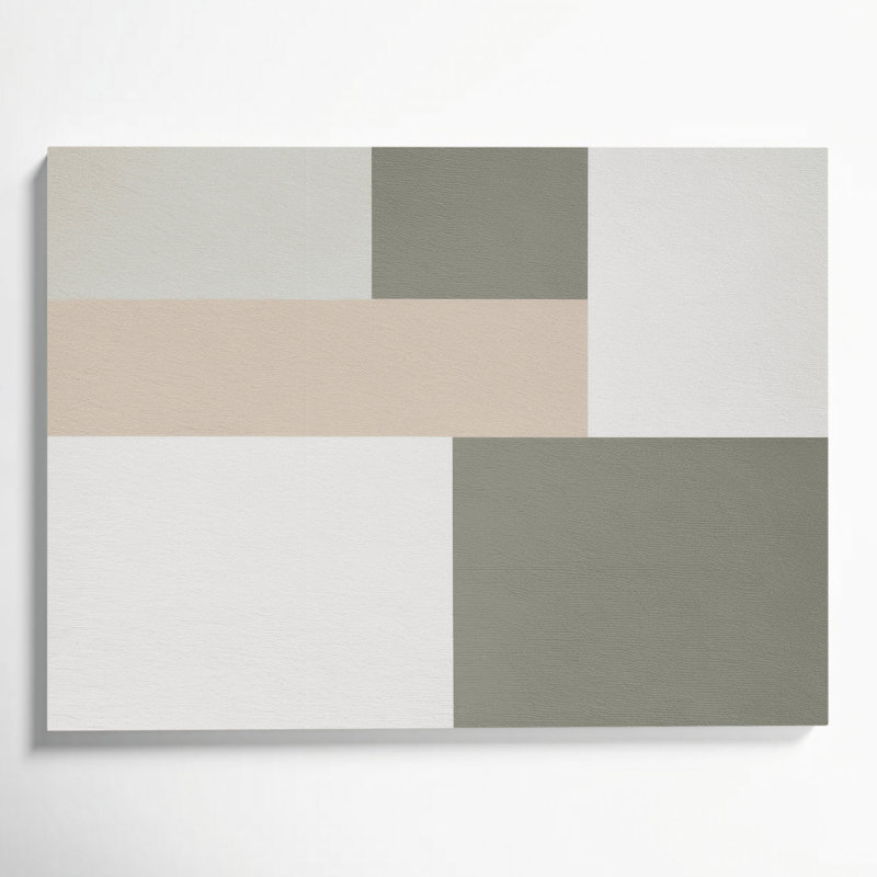 Minimalisme 94, art mural sur toile beige, H 12 po x l 18 po