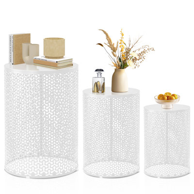 3-Piece Stackable Metal Outdoor Side Table