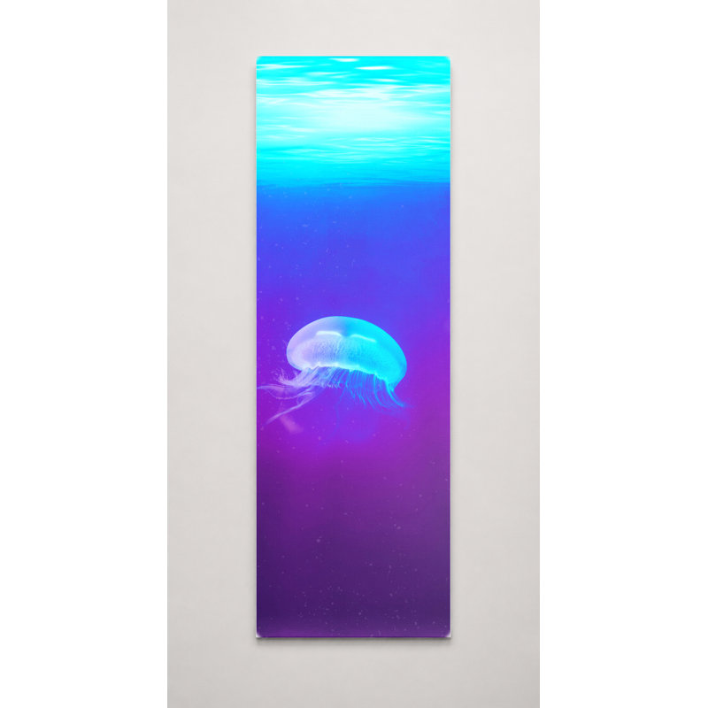 «Jellyfish in Deep Ocean», art mural sur toile, 12" W x 36" H