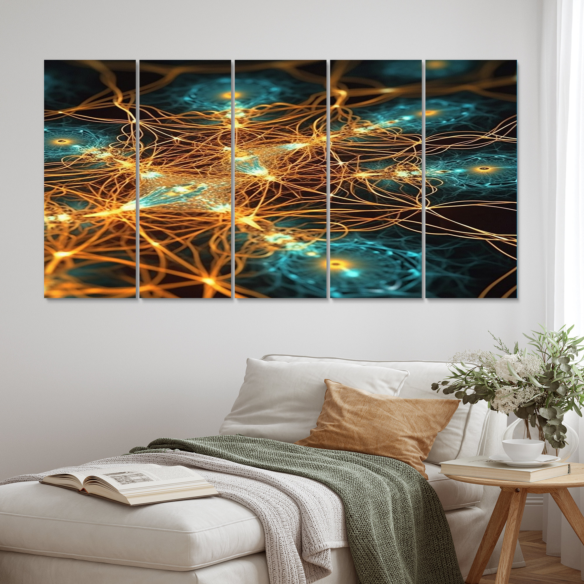 Wrought Studio™ Infinity Matrix in Retro Turquoise and Gold - 5 Piece ...