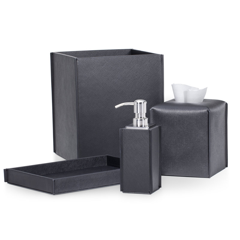 Piega Saffiano Soap / Lotion Dispenser, Black