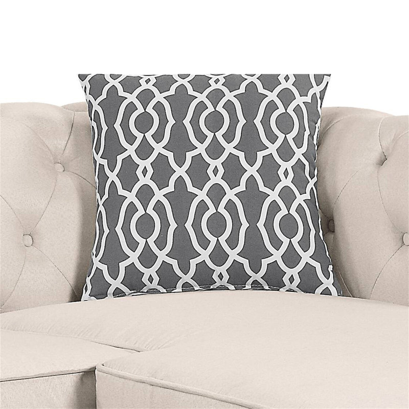 Waldina Beige Fabric Reversible Sectional Sofa, Beige Fabric