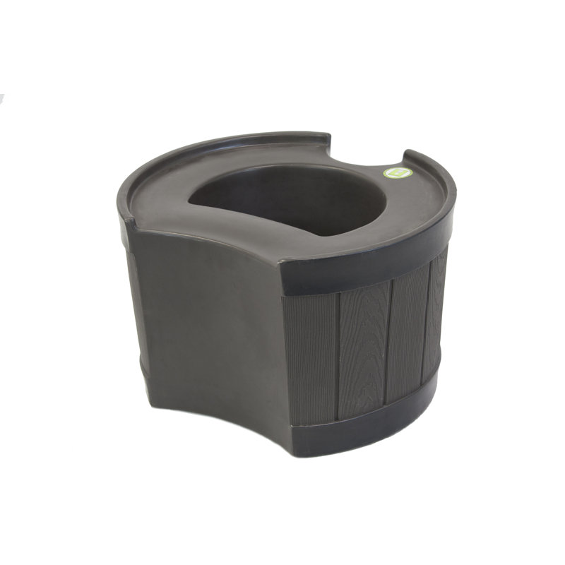 50 Gallon Dark Oak Plastic Rain Barrel with Brass Spigots