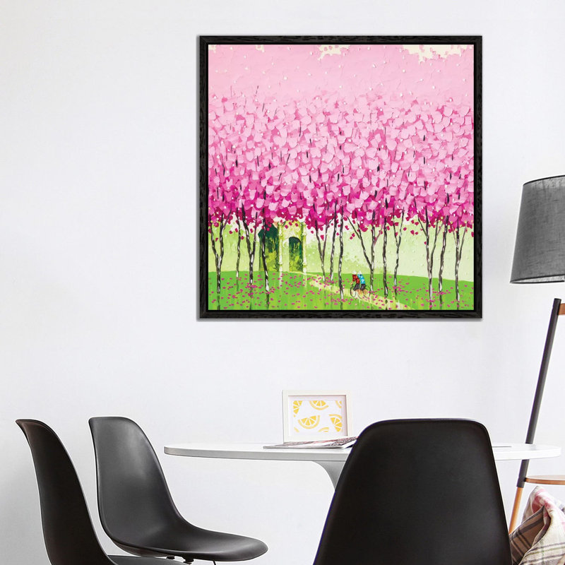 Happiness by Phan Thu Trang - Painting on Canvas, Black Framed, 93.98 cm H x 93.98 cm W