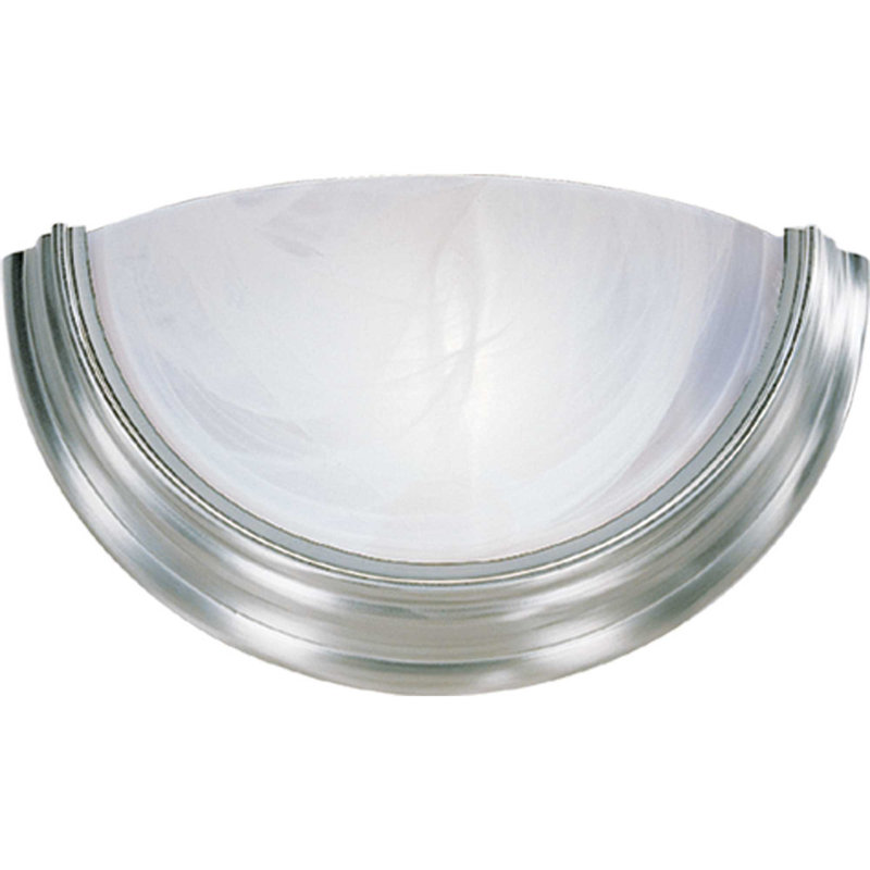 Applique murale ou applique murale demi-lune en nickel brossé avec demi-sphère lunaire Lunar , Nickel brossé
