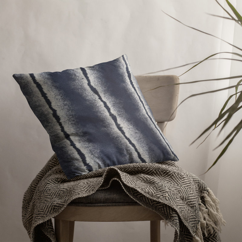 Fluffy Fields Animal Print Reversible Throw Pillow, Navy, 24" x 24", Square