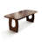 Nut-brown Rectangular Solid Wood Dining Table-1874146549