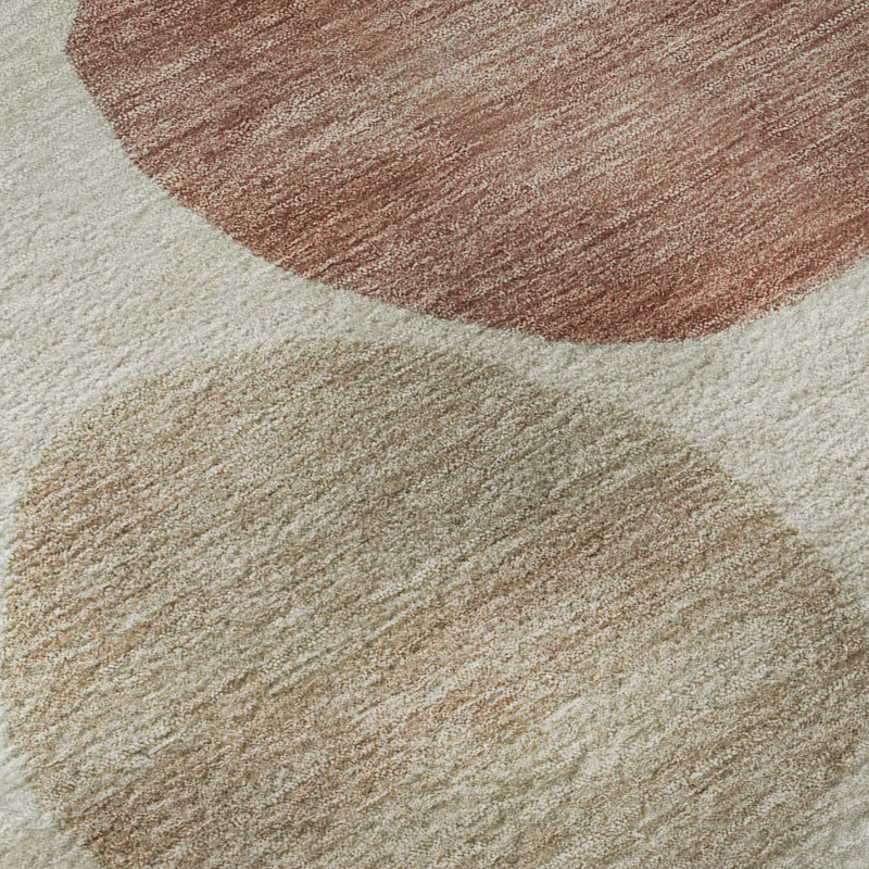 Tapis géométrique de qualité supérieure lavable à la machine Mayfield, Saumon, 9 pi x 12 pi