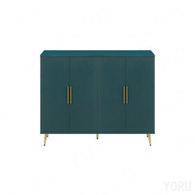 Meuble télé pour téléviseur de 65 po et plus, bois, armoire de rangement / tablettes réglables pour le salon - bleu marine