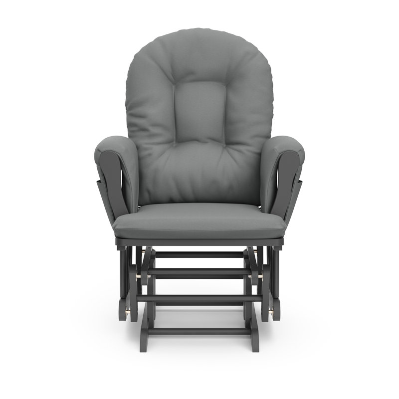 Fauteuil oscillant avec repose-pieds Hoop, gris, gris