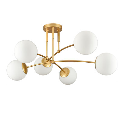 Plafonnier semi-encastré Mid Century Gold