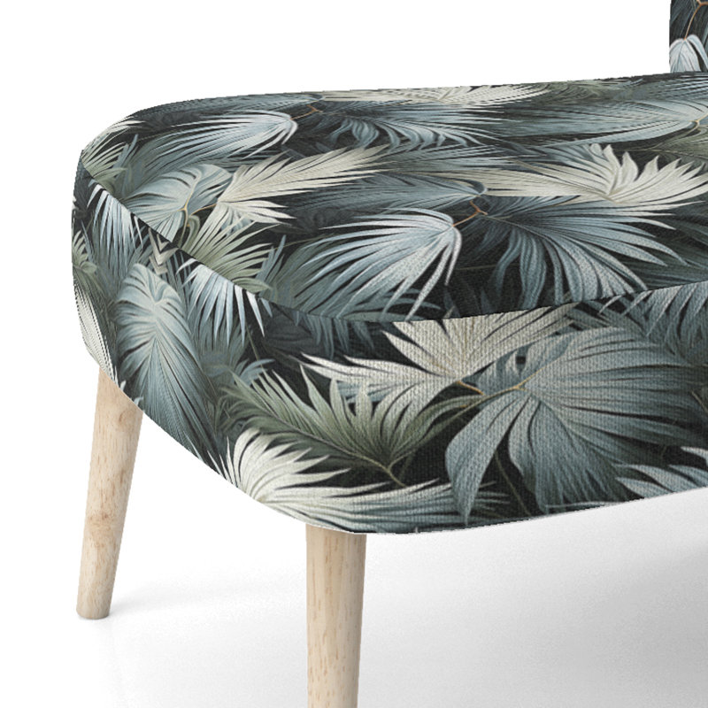 Chaise d'appoint rembourrée moderne A, Fleurs à feuilles neutres