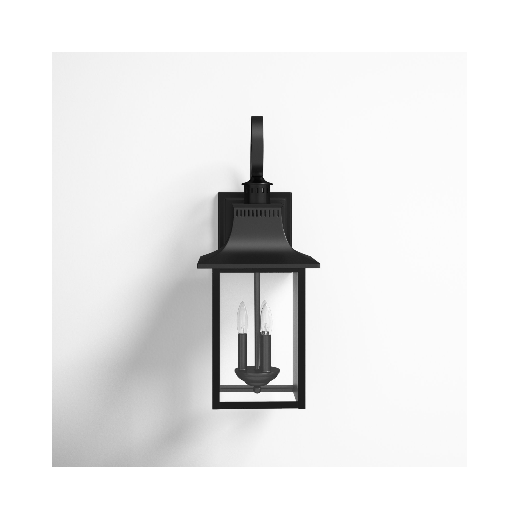 Amarone 3 - Bulb 23.5" H Glass Outdoor Wall Lantern, Black