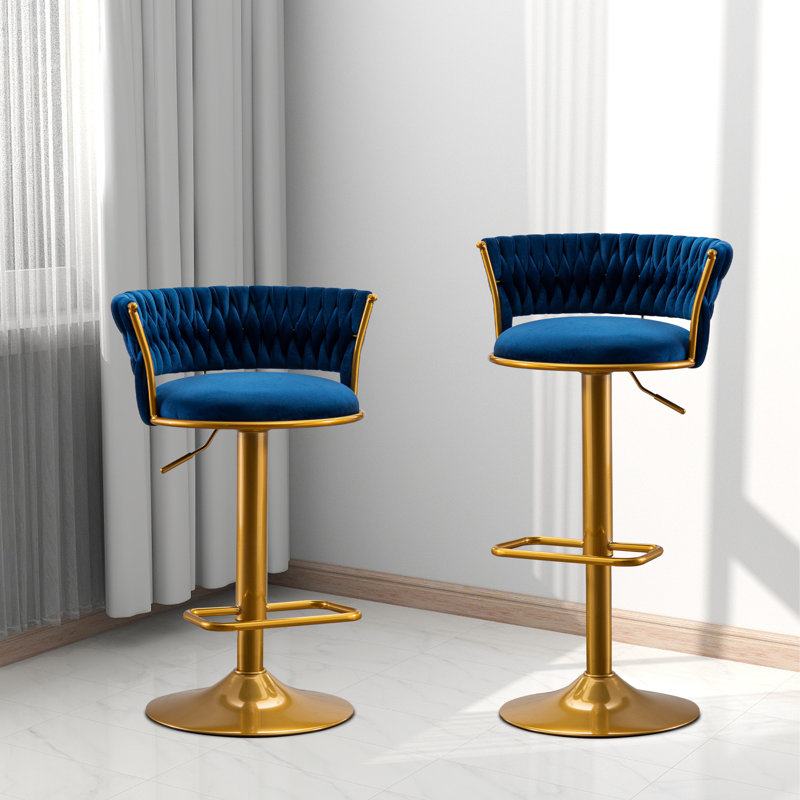 Tabouret pivotant à hauteur réglable Rucsandra Renea, Bleu marine