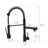 Stainless Steel Kitchen Sink Faucet With Pull-Down Spray Head, Black, Single Lever, And Stylish Design Black Pull Down , 360 Rotation, Handle, To Fingerprints Corrosion