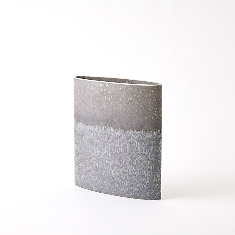 Tuba Handmade Ceramic Table Vase, 13" H x 12" W x 3.25" D