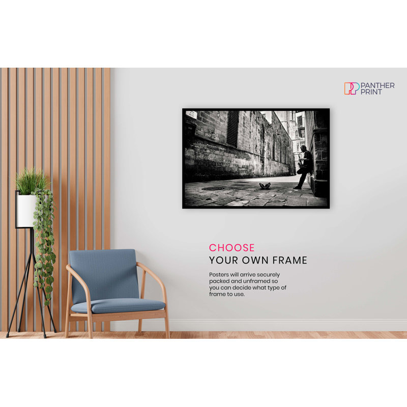 Musician On Saxophone In Urban City Street - No Frame Print, 20cm H x 31cm W