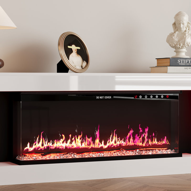 Meuble télé avec foyer électrique Aleiha