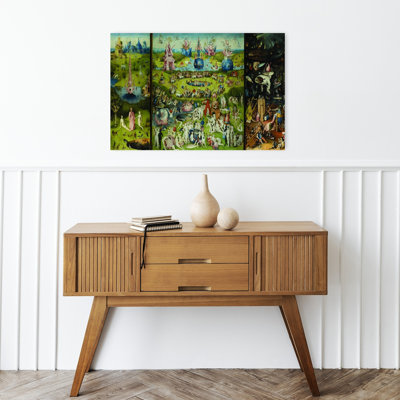 The Garden Of Earthly Delights 1504 Classic Surreal Wildlife Wall Art Print by Hieronymus Bosch - 1 Piece Wrapped Canvas Wall Art