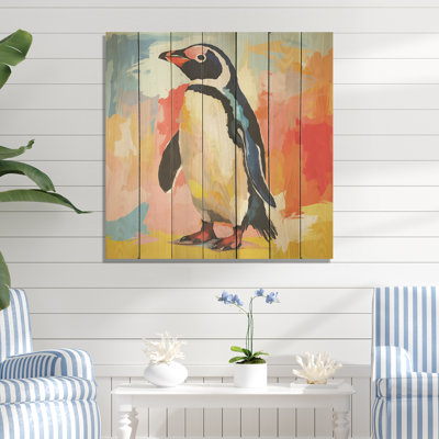 Charme de parade pingouin - pingouin sur bois