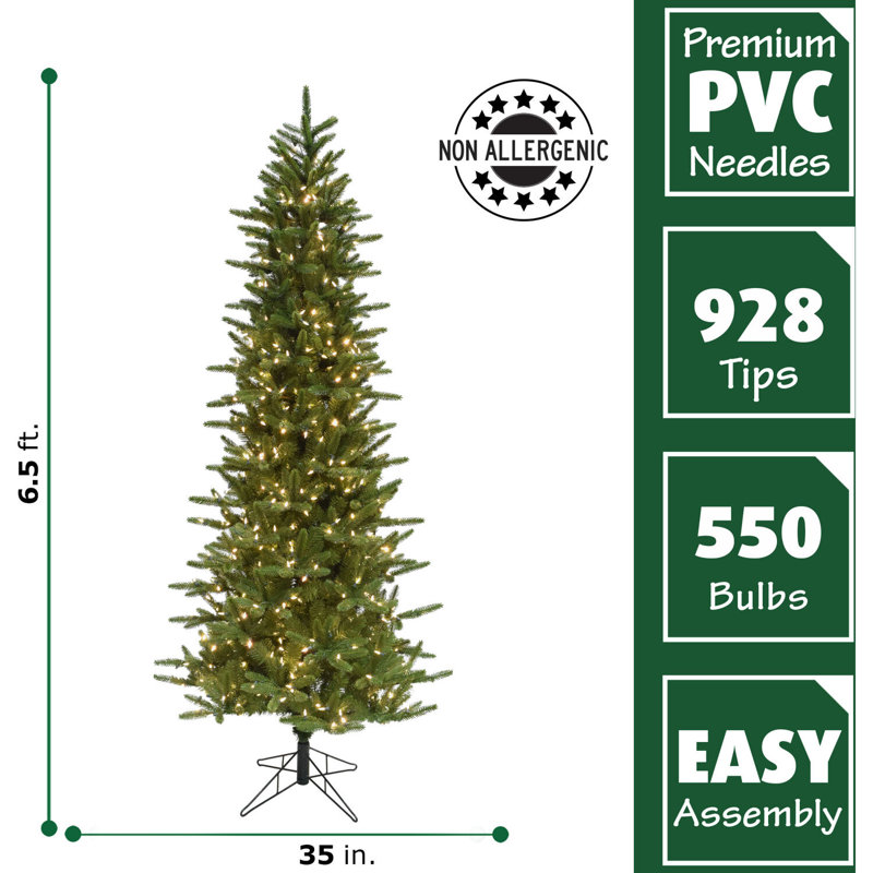Carmel Pine 6.5-ft Green Artificial Christmas Tree with White Lights