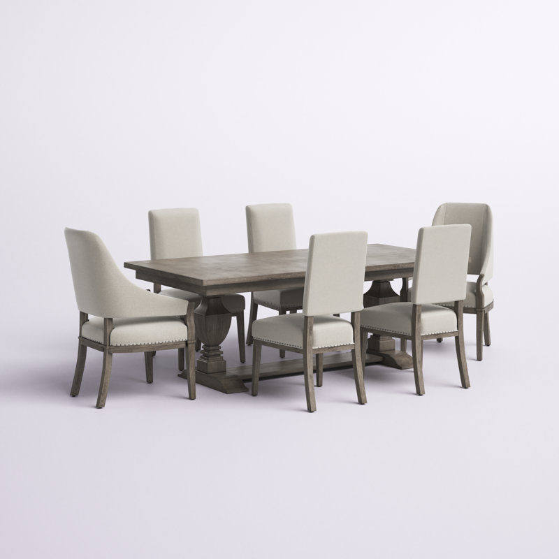 Ensemble de table de salle à manger amovible Kaila, 7 pièces : table, 6 chaises