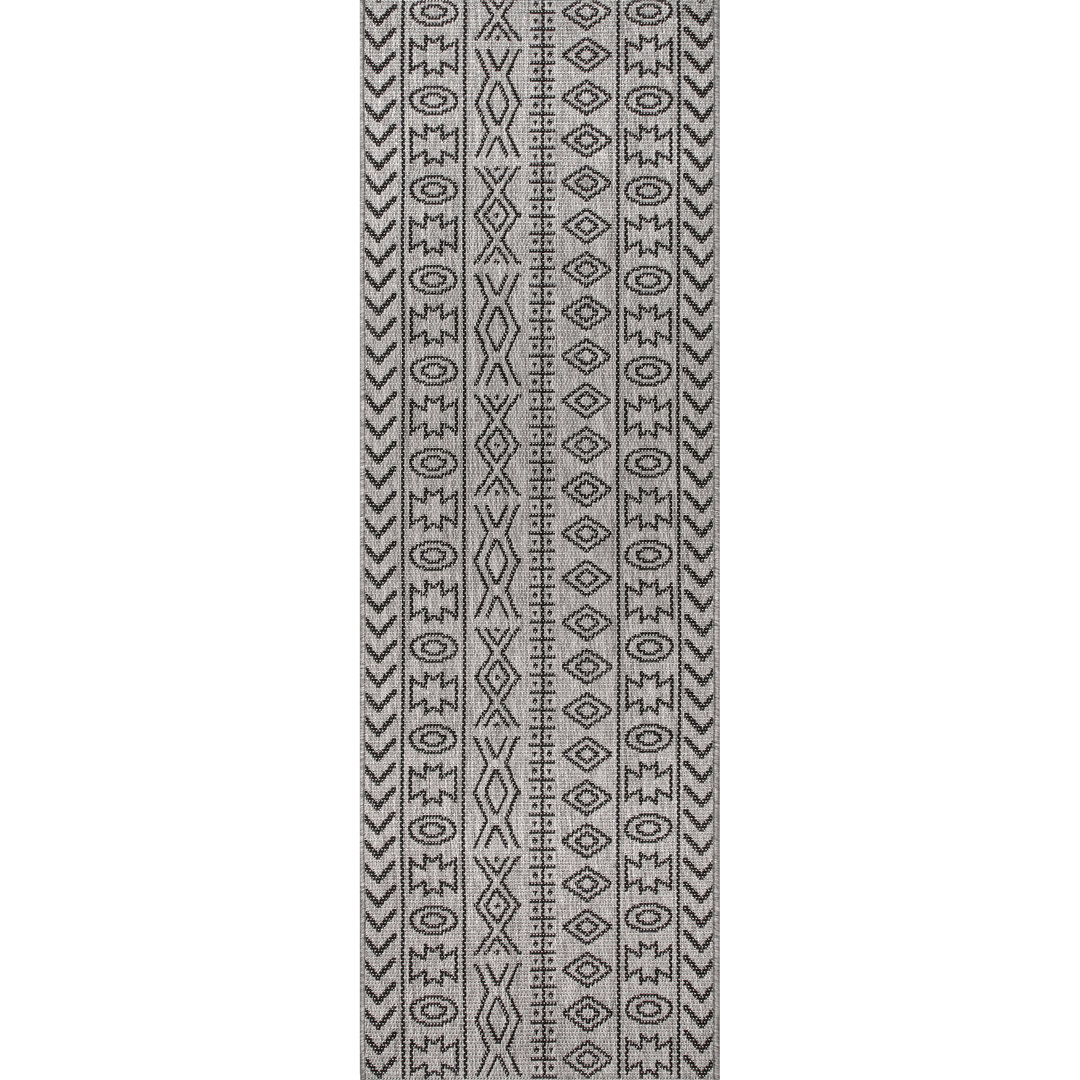 Kory Geometric Gray Indoor/Outdoor Area Rug Union Rustic Rug 