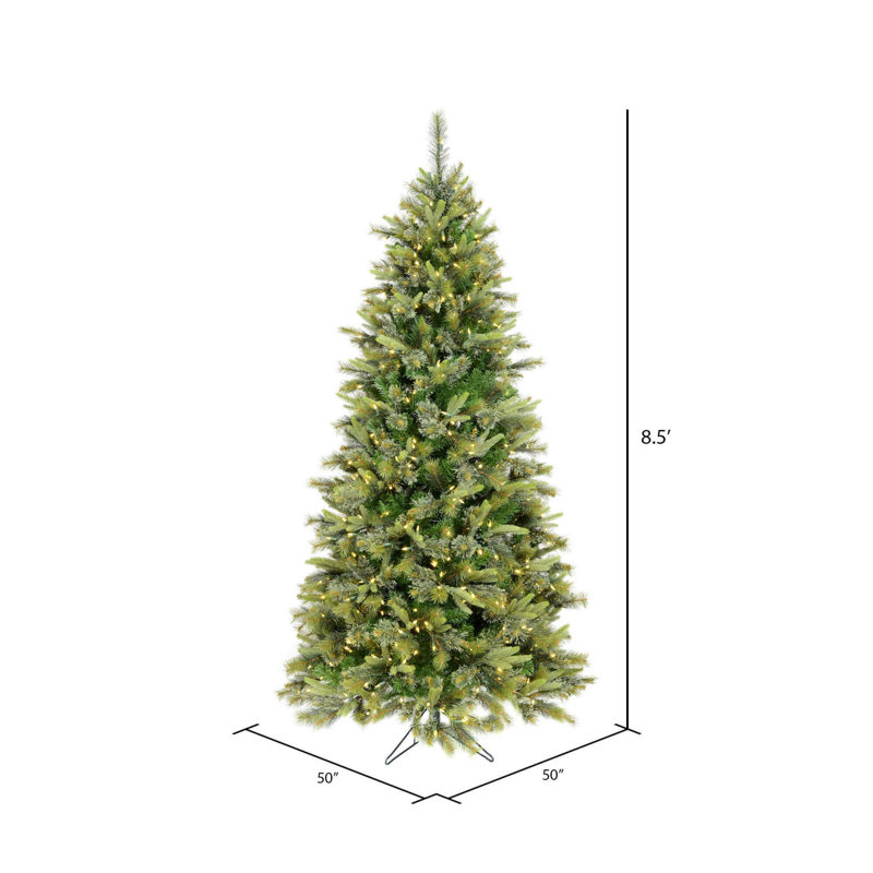 Cashmere Green Pine Artificial Christmas Tree with Stand, 8.5' H, Warm White LED