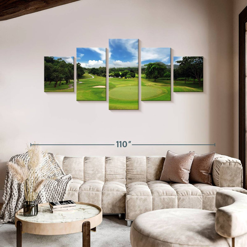 Parcours de golf panoramique, H 42 po x l 92 po