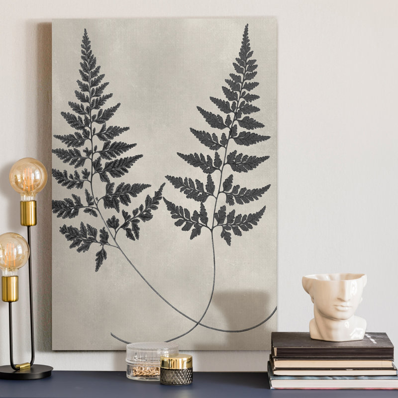 « Vintage Fern Study I », reproduction d’art sur toile tendue, H 48 po x l 32 po x P 1 po