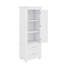 High Storage Cabinet Featuring Two Drawers & A 3-Level Adjustable Shelf