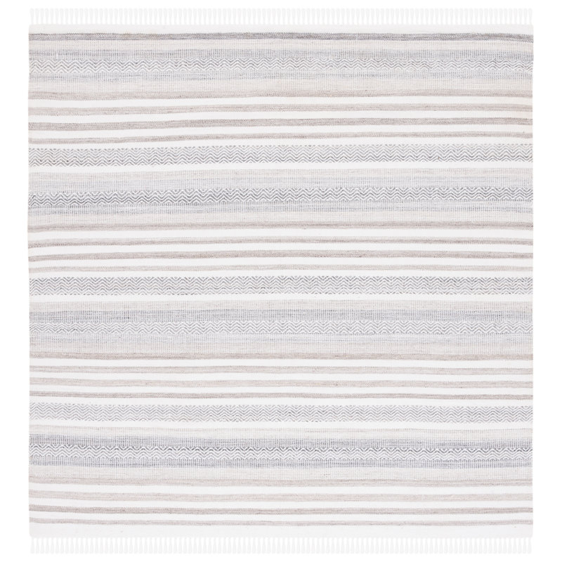 Kilim Hand Woven Performance Chevron Rug, Square 6'