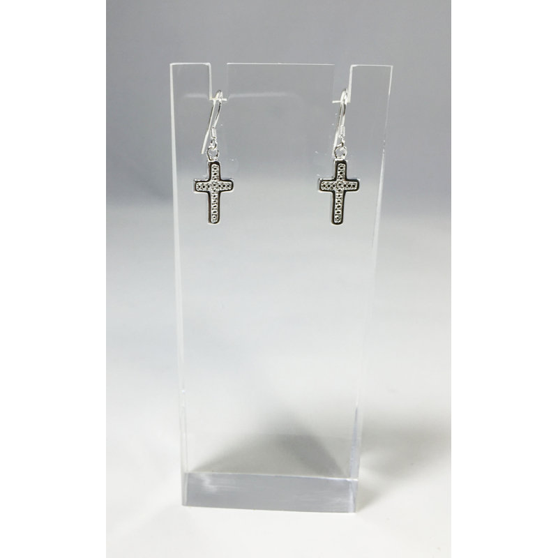 Silver Plated Alloy Cross Earring