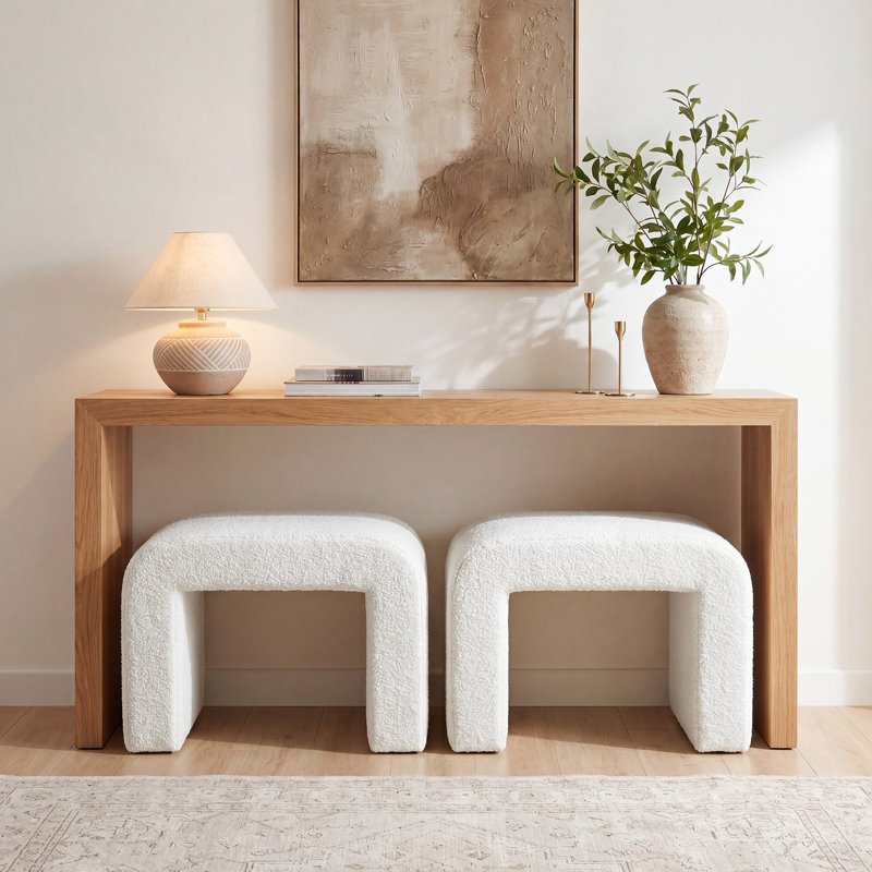 Tabouret de coiffeuse 2 pièces Stanwell, Blanc